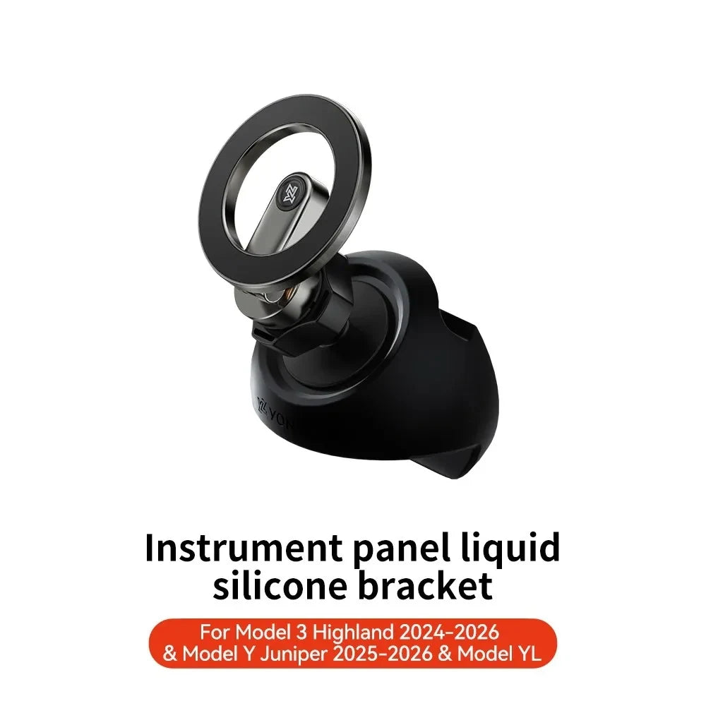 LOR MALE YZ For Tesla Model 3 Y/YL Highland Juniper Magnetic Car Phone Holder 360 Degree Rotation Metal Car Mount for All  Phones