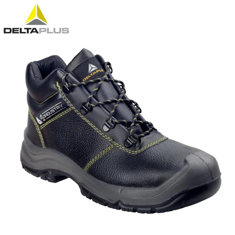 LOR MALE Work Boots for Man Steel Toe High Top Leather Safety Shoes Non Slip Heat Resistant Heavy Duty Rubber Sole Industrial Protective