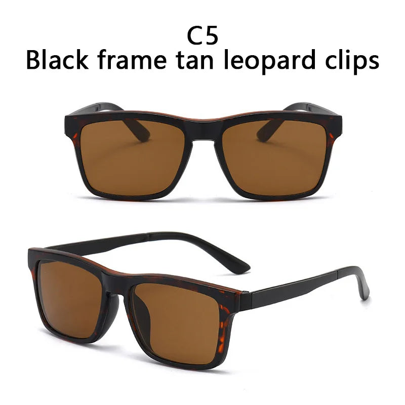 LOR MALE Polarized Sunglasses Men Women 2 In 1 Magnetic Clip On Glasses TR90 Optical Prescription Eyewear Frames Eyeglasses