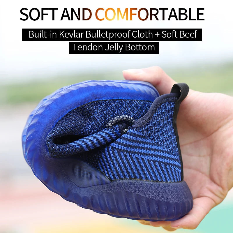 LOR MALE Steel Toe Cap Working Boots Safety Shoes for Man Construction&Indestructible Work Shoes Puncture-Proof Summer Work Shoes