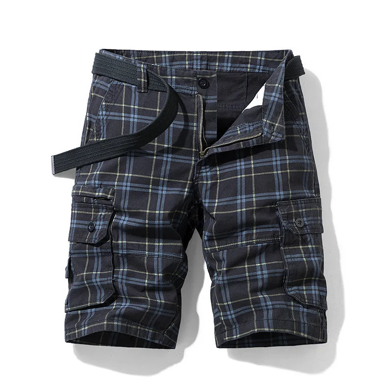 LOR MALE Men Shorts 2023 Plaid Beach Shorts Casual Camo Camouflage Shorts Military