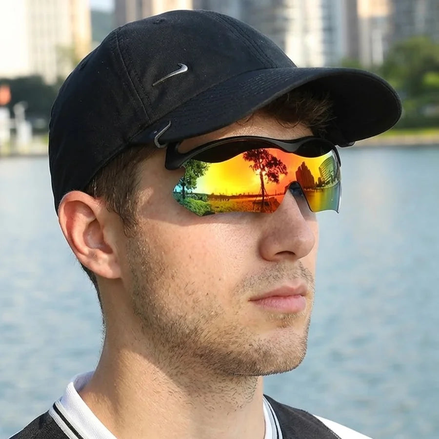 LOR MALE Polarized Clip On Sunglasses For Baseball Cap Men Women Adjustable Lens Angle Sports Cycling Driving Sun Glasses Eyewear Shades