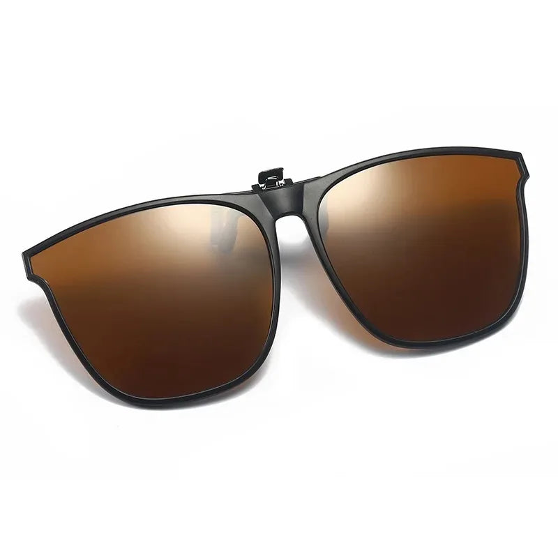 LOR MALE Polarized Clip On Sunglasses Men Car Driver Goggles UV400 Sun Glasses Anti Glare Vintage Square Glasses