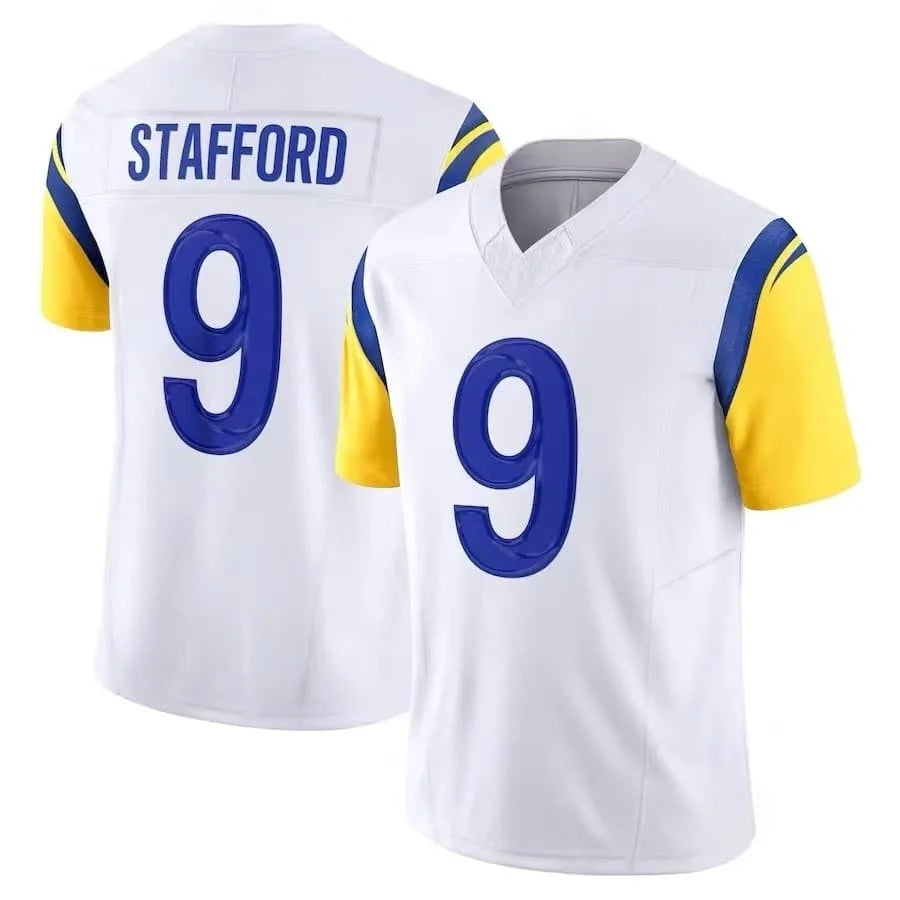Men's  #9 Matthew Stafford Blue  Football Jersey Vapor F.U.S.E. Limited Edition Short Sleeve Rugby  Sports FansFamily Matching