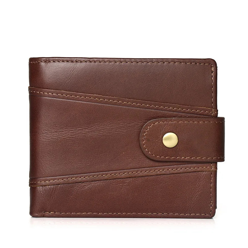 LOR MALE Men's Wallet Rfid Vintage Genuine Leather Wallets for Men Credit Card Holder Purse Money Bag Wallet Man