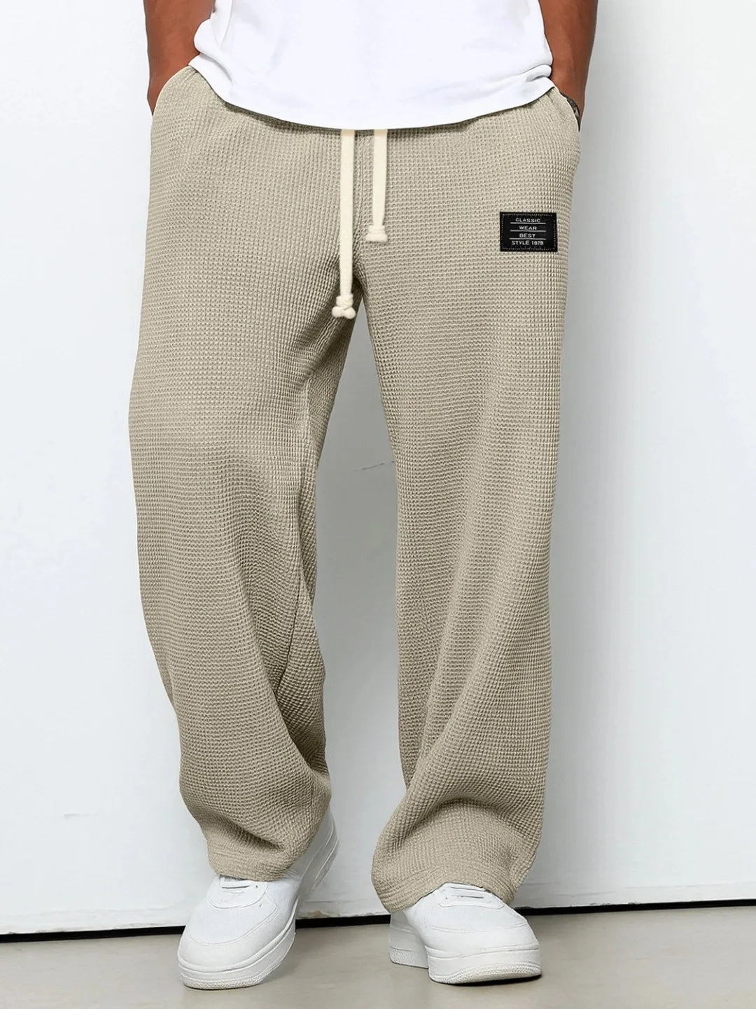 LOR MALE Pant Men 2026 Casual Spring/Autumn Straight-Leg Sweatpants Wide-Leg Elastic Waist Sportswear Pants Men's Clothing
