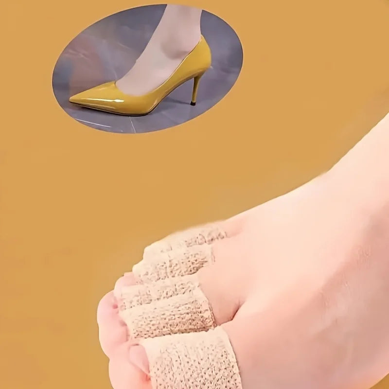 LOR MALE 5 Rolls of Self-Adhesive Toe Protectors——Elastic Fabric, Prevents Friction from High Heels and Shoes, Breathable and Portable, Suitable for Outdoor, Sports, Travel, Office, and Home Use