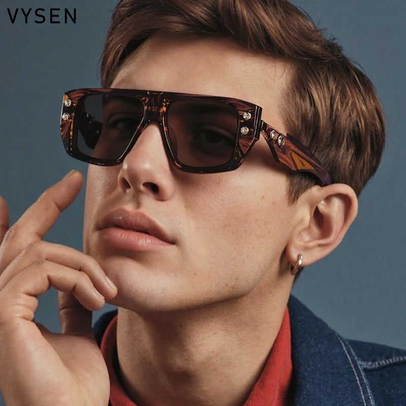 LOR MALE Polarized Steampunk Square Sunglasses Men 2026 Luxury Brand Punk Big Frame Driving Sun Glasses Fashion Eyewear For Male Shades