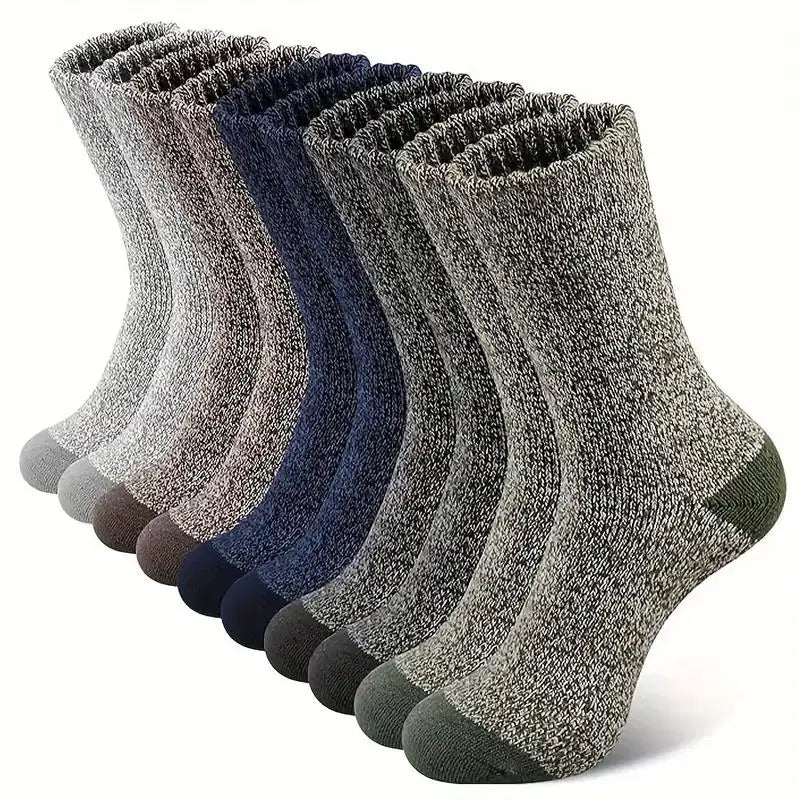 LOR MALE 5 Pairs Merino Wool Socks , Super Thick Hiking Socks Thermal