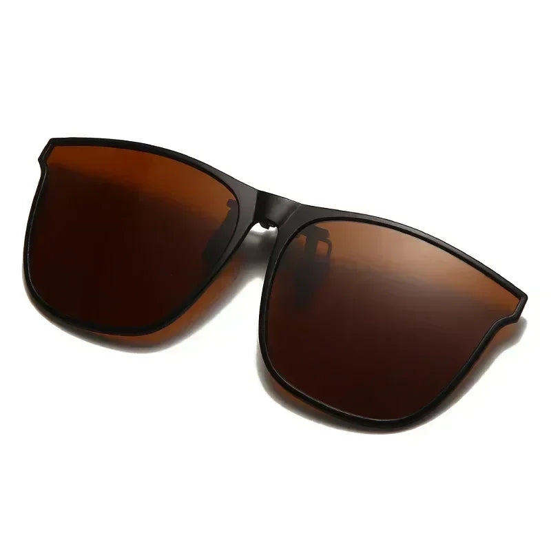 LOR MALE Polarized Clip On Sunglasses Men Photochromic Car Driver Goggles Night Vision Glasses Anti Glare Vintage Square Eyewear