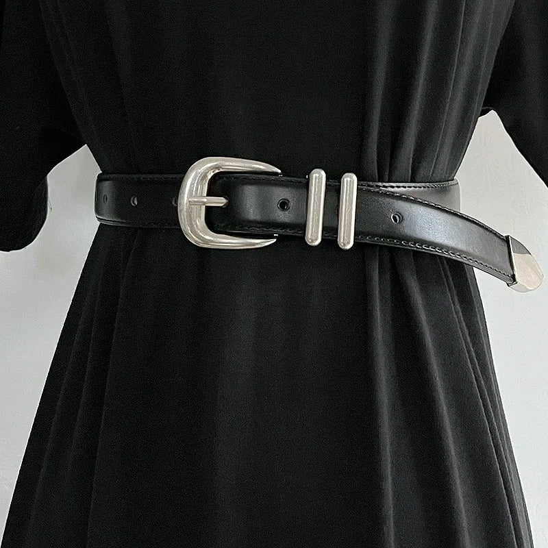 LOR MALE High Quality Real Leather Jeans Belts For Women Simple Design Metal Buckle Waist Belts Cowskin Men Unisex Casual Strap Ceinture