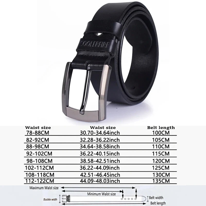 LOR MALE Men High Quality Genuine Leather Belt Luxury Designer Belts Men Cowskin Fashion Strap Male Jeans for Man Cowboy