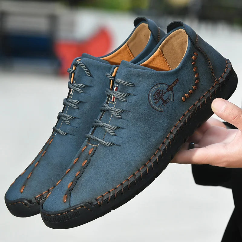 LOR MALE Handmade Genuine Leather Casual Men's Shoes Comfortable Soft Sneakers High Quality Man Loafers Fashion Walking Shoes Plus Size