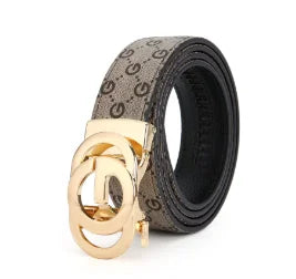 LOR MALE High Quality 3.4cm Leather Men Belt Designer Metal Buckle Business Strap Male Jeans Fashion Accessory