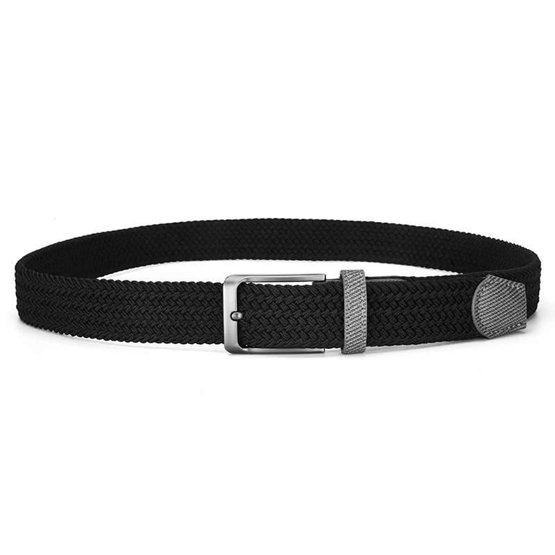 LOR MALE New Fashionable Men's Elastic Belt Pin Buckle Belt High Quality Men's Outdoor Casual Belt Simple Men's Clothing Accessories