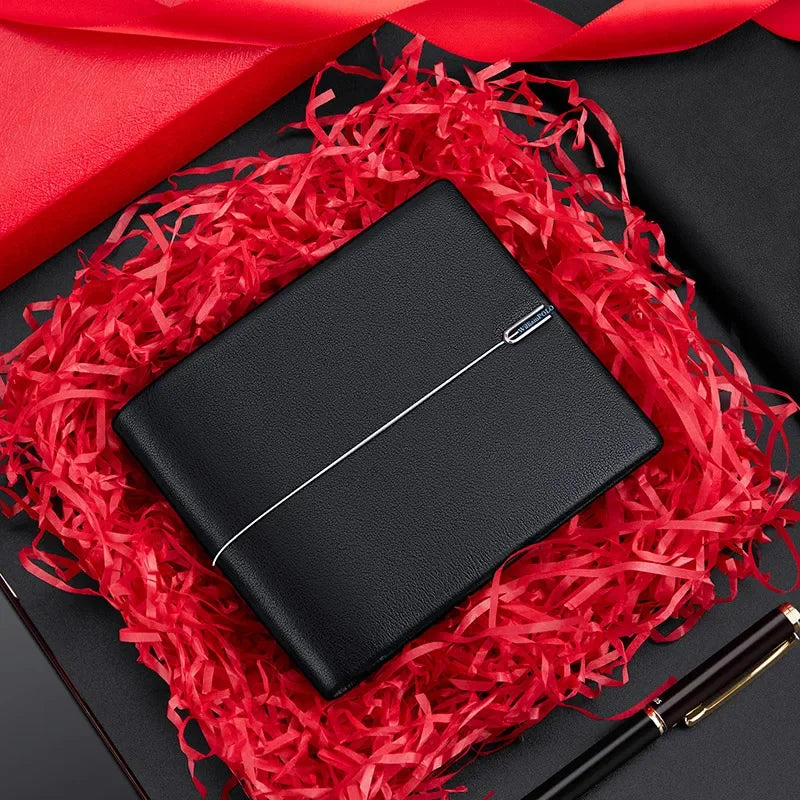 LOR MALE Wallet Men's Short Soft Cowhide Genuine Leather Wallet New Trendy Brand Fashion Men's Wallet Luxury Brand