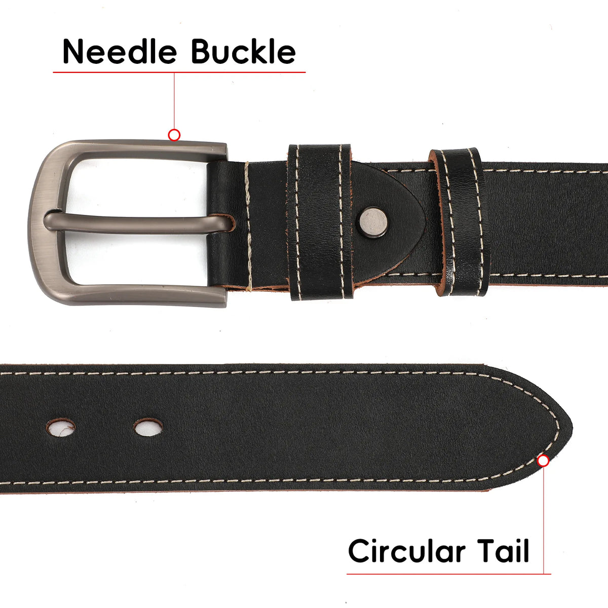 LOR MALE Retro Leather Men's Belt High Quality Buckle Hardware Simple Design Versatile Accessories Fit Jeans Pants Trousers Festival Gift