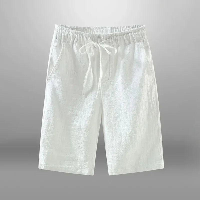 LOR MALE Men Shorts for Men Cotton Linen Casual Breathable Beach Shorts Men's Short Sweatpants Vacation Gym Basketball