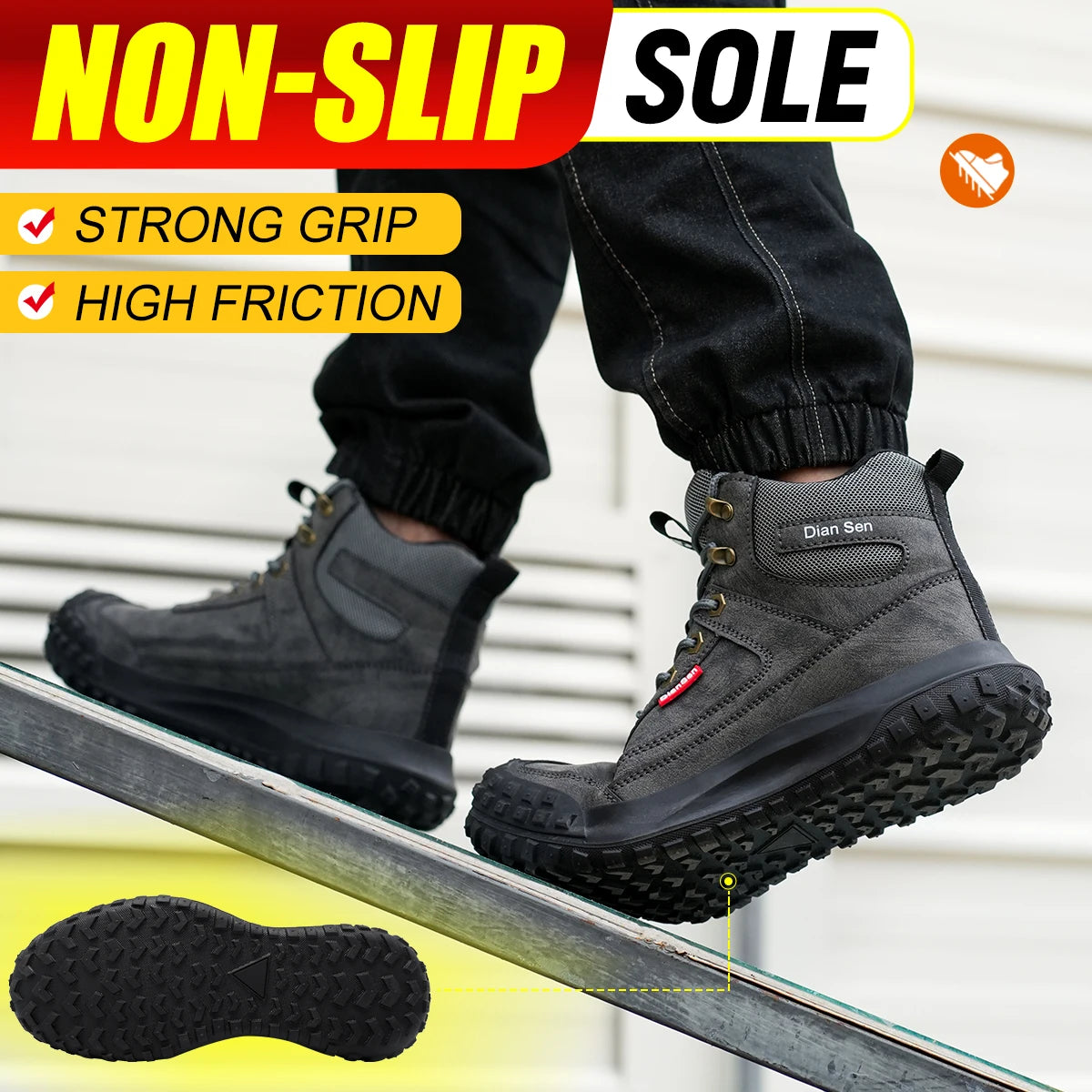 LOR MALE Men's Safety Work Boots Steel Toe Anti-smash Safety Shoes Wear-resisting Anti-Puncture Sole Fashionable Boots Forging Workshop