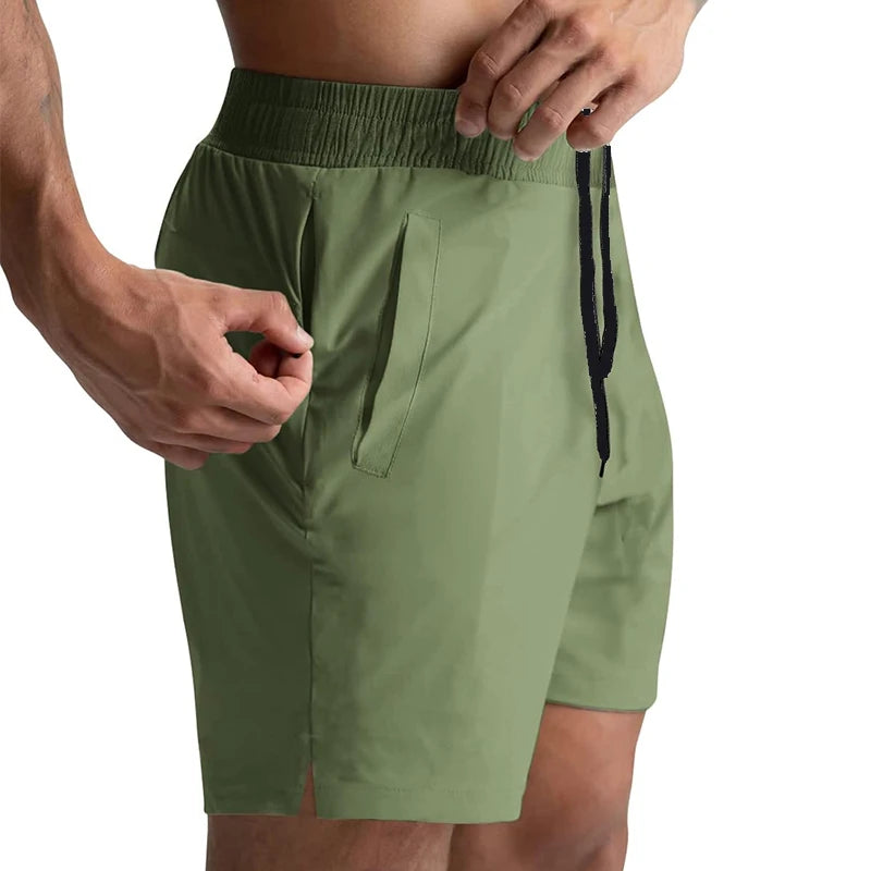 LOR MALE Running Shorts Men Gym Fitness Sport Shorts Quick Dry Workout Training Gym Fitness Jogging Short Pant Summer Training Shorts Men