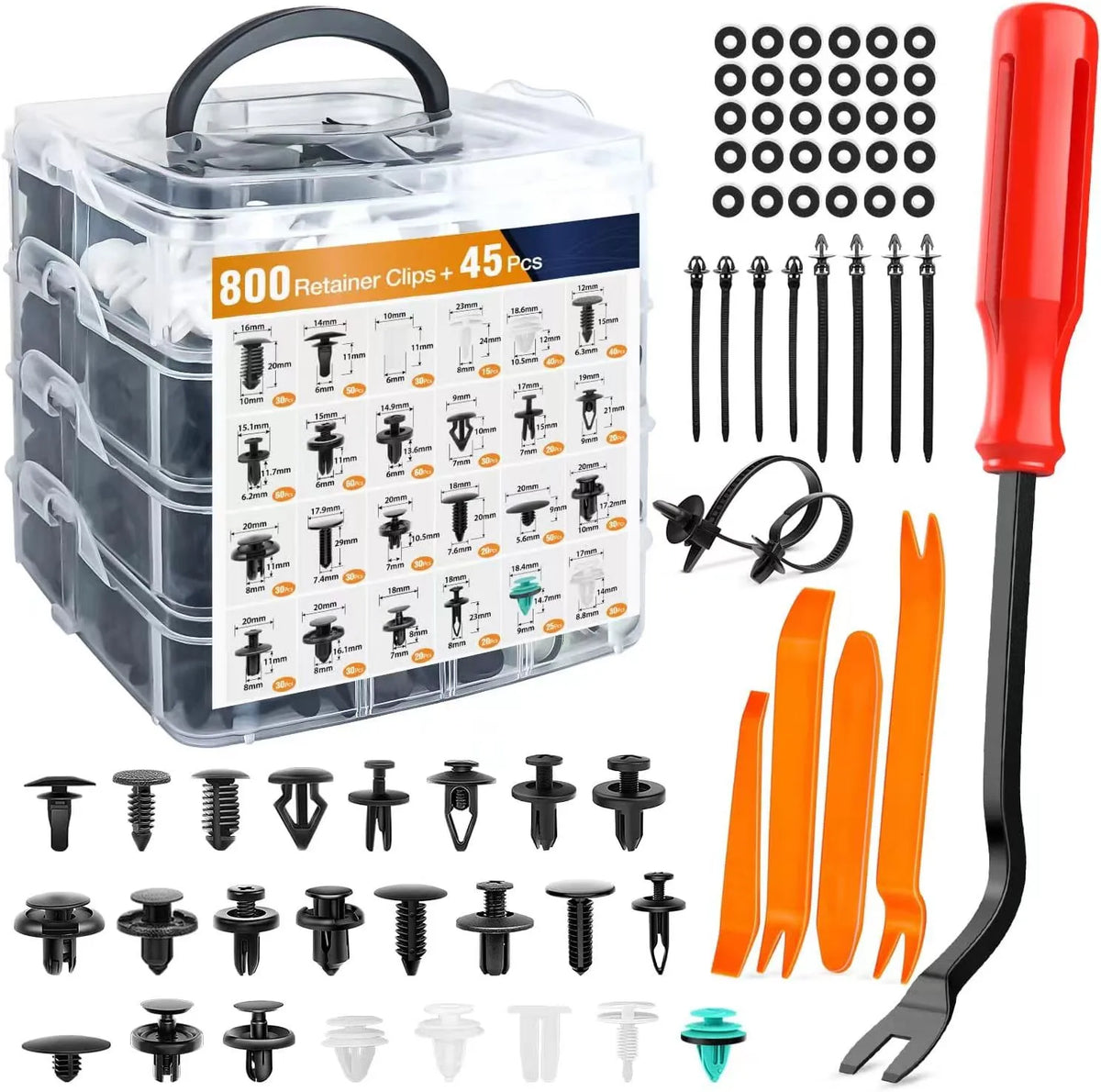 LOR MALE 800pcs-100Pcs Car Fastener Clips Kit Fender Rivet Plastic Clips Auto Body Push Retainer Pin Rivet Bumper Door Trim Panel Repair