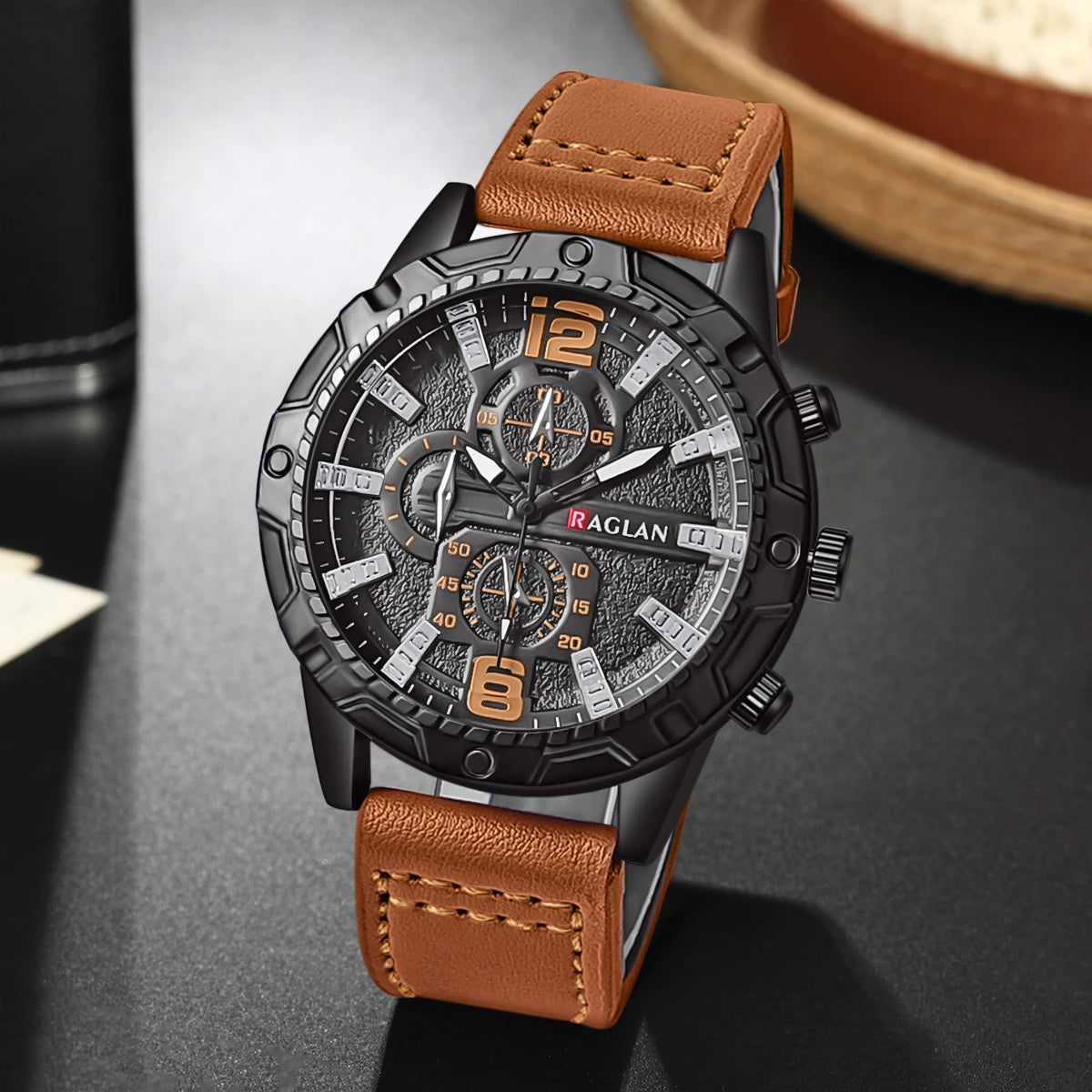 LOR MALE Top Brand Watch Watches Leather Strap Clock Man Wristwatch Gift Relogio