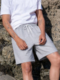 LOR MALE Men's casual white shorts, comfortable summer shorts, suitable for various occasions, versatile and fashionable gym shorts