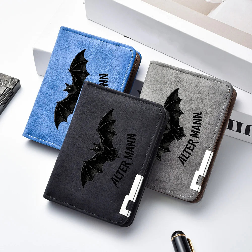LOR MALE Bat Pattern Wallet – Slim Card & Cash Holder