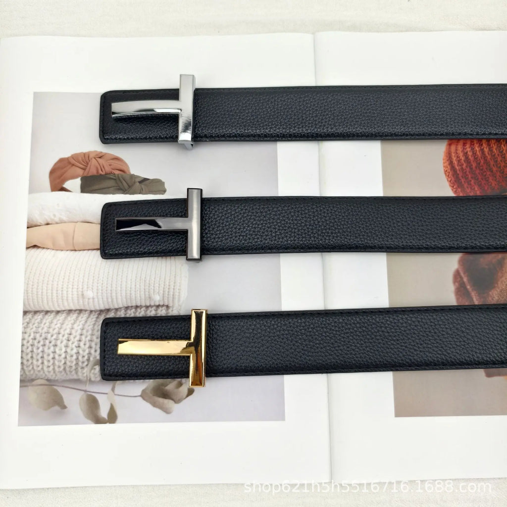 LOR MALE 2025 High Quality 3.8cm Leather Business Men Belt Luxury Brand Designer famous Belts for men Jeans Strap Male Metal Buckle belt