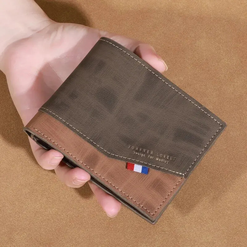 LOR MALE Vintage Multi-Slot Wallet – Coin & Photo Holder