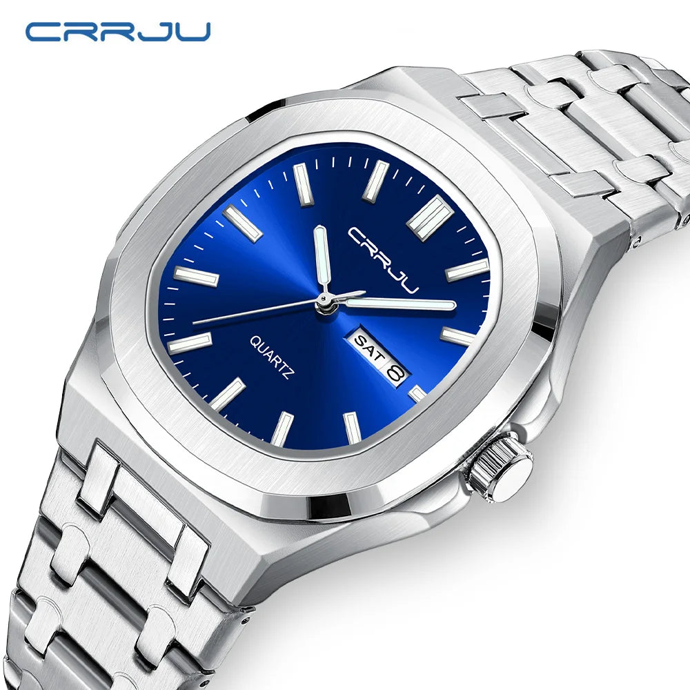 LOR MALE Watches Analog Quartz Wristwatch Luxury Casual Business Watch Waterproof Stain 3