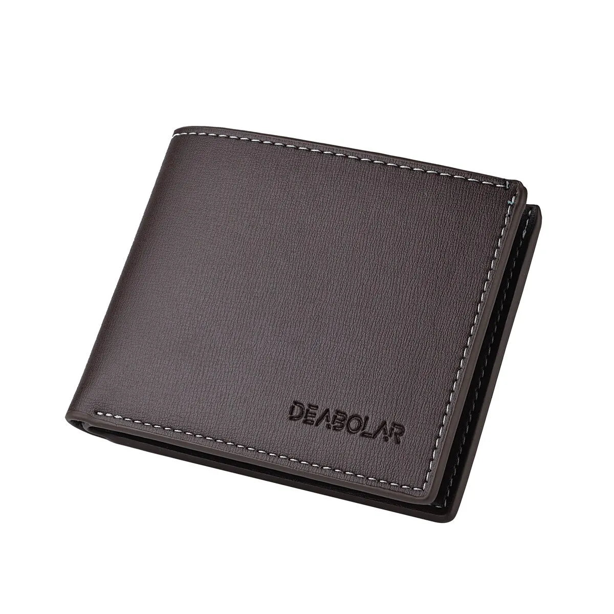 LOR MALE Pu Leather Men Short Wallet Thin Style Folding Young Men Credit