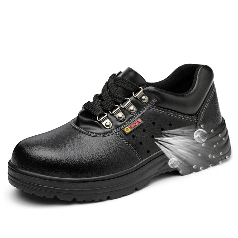 LOR MALE Old Style Steel Toe Work Boots Men's Lightweight Comfortable All Season Wear Resistant Labor Protection Shoes for Welding