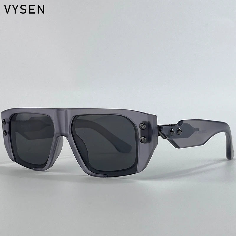 LOR MALE Polarized Steampunk Square Sunglasses Men 2026 Luxury Brand Punk Big Frame Driving Sun Glasses Fashion Eyewear For Male Shades