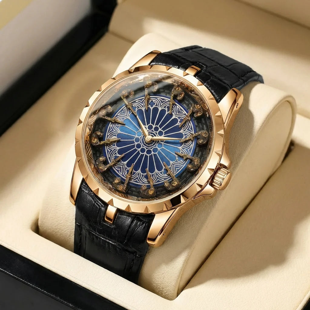 LOR MALE Watch with Retro Style and Simple Personality, Belt, Large Dial, Fully