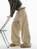 LOR MALE Jeans for Men and Women, Autumn Vintage High Street Workwear, Loose Casual Wide Leg Pants