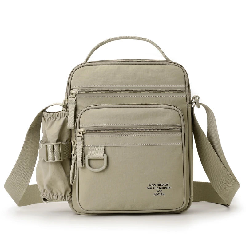 LOR MALE Fashion Casual Men's Bag Handbag High Quality Man Crossbody Bags Travel Bag Stylish Men's Shoulder Bag with Bottle Pocket