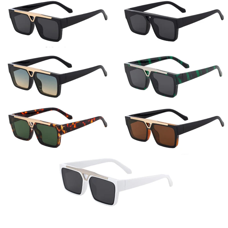 LOR MALE Polarized Classic Square Punk Sunglasses Men 2026 Luxury Brand Vintage Steampunk Driving Sunglass For Male Trendy Outdoor Shade