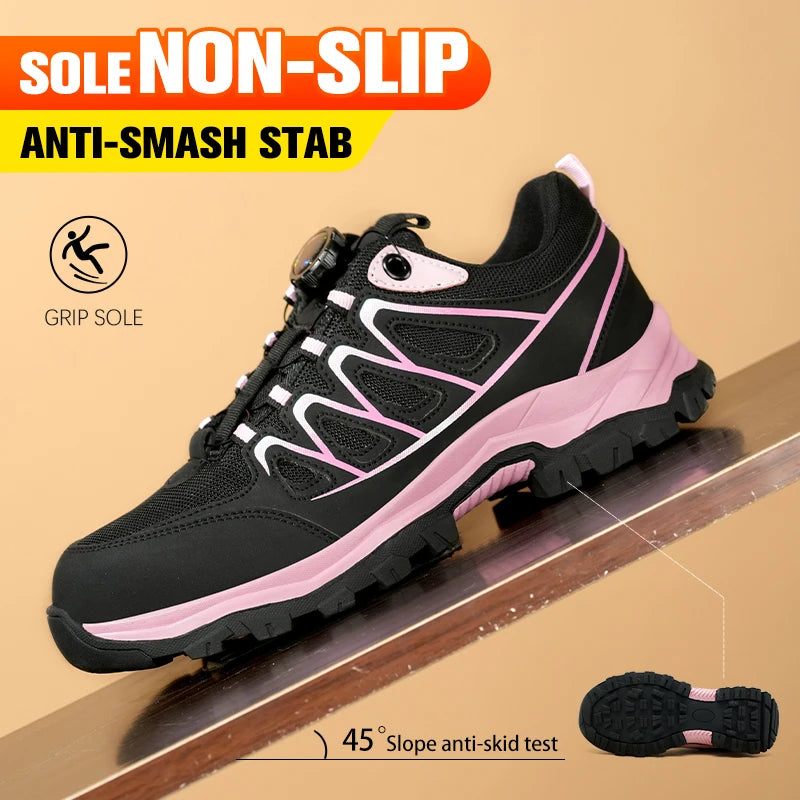 LOR MALE Safety Boots Womens Steel Toe Cap Shoes Casual Walking Wear-resisting Anti-Puncture Work Shoes Indestructible Anti-smash Shoes
