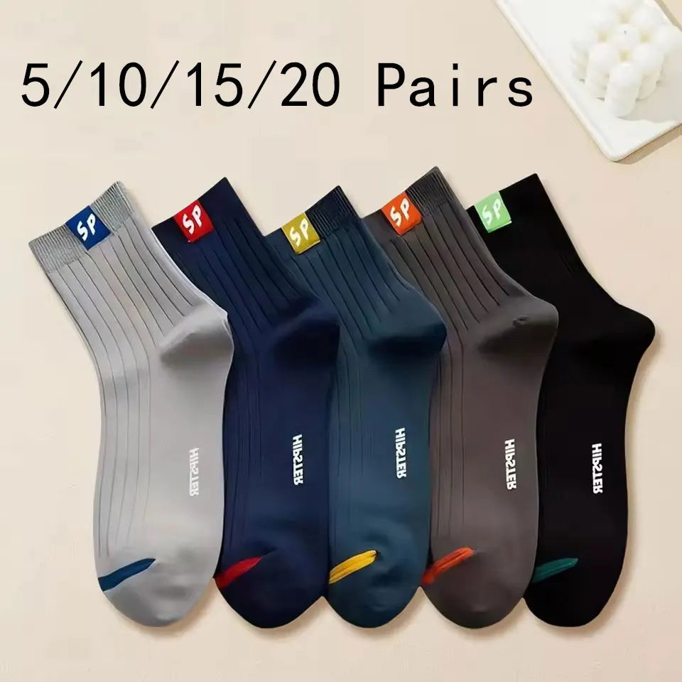 LOR MALE 5/10/15/20 Pairs Men Socks Breathable Cotton Sports Stockings Comfortable Men