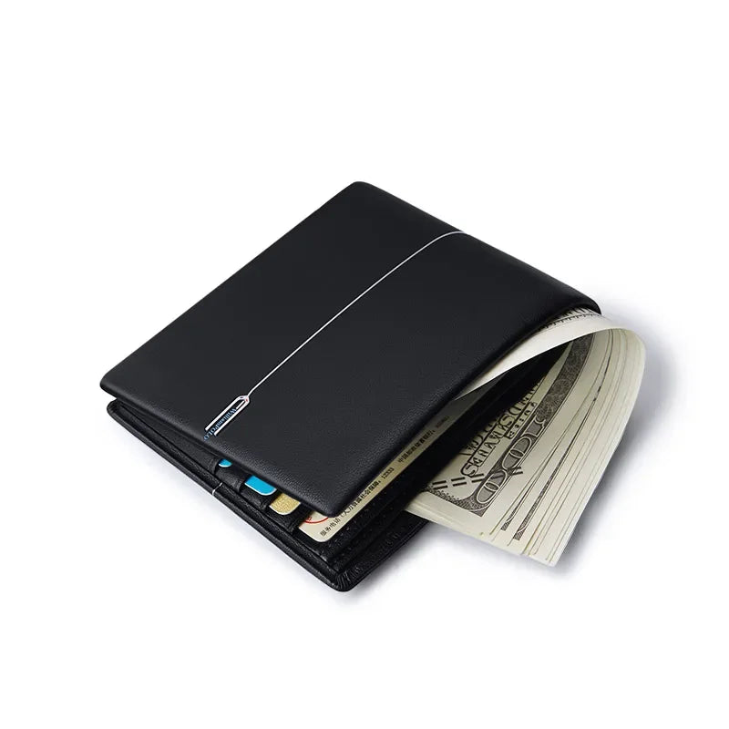 LOR MALE Wallet Men's Short Soft Cowhide Genuine Leather Wallet New Trendy Brand Fashion Men's Wallet Luxury Brand