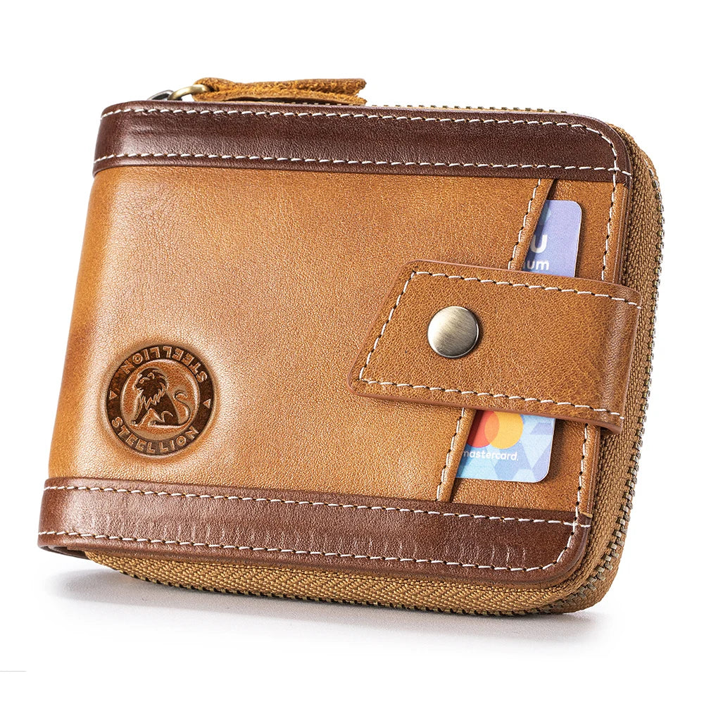 LOR MALE Leather wallet, men's leather coin purse, multi slot with photo album window, anti-theft brush, perfect gift item