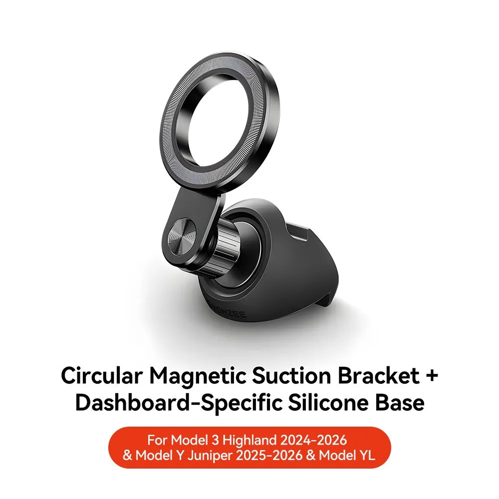 LOR MALE YZ For Tesla Model 3 Y/YL Highland Juniper Magnetic Car Phone Holder 360 Degree Rotation Metal Car Mount for All  Phones