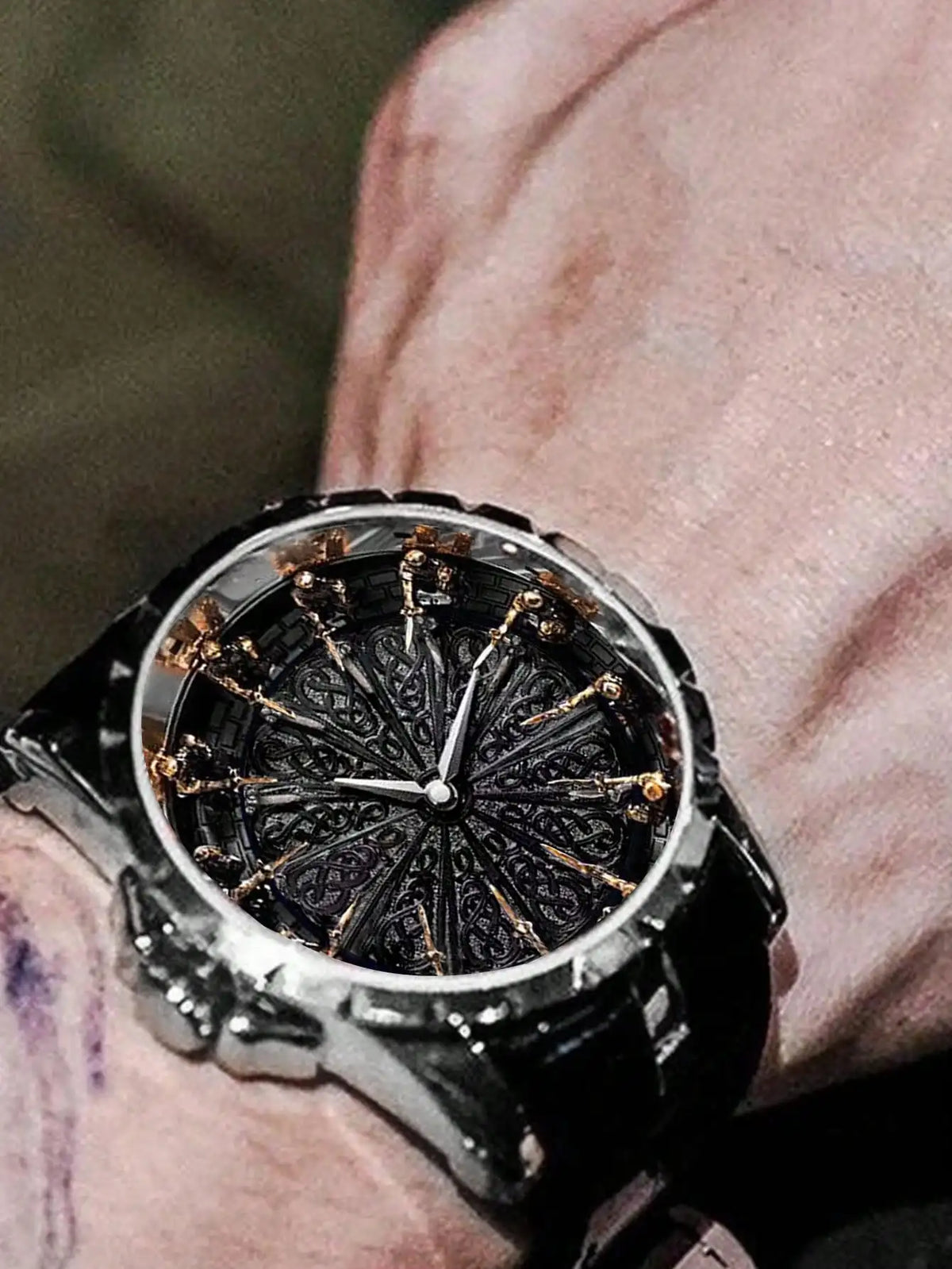 LOR MALE Watch with Retro Style and Simple Personality, Belt, Large Dial, Fully