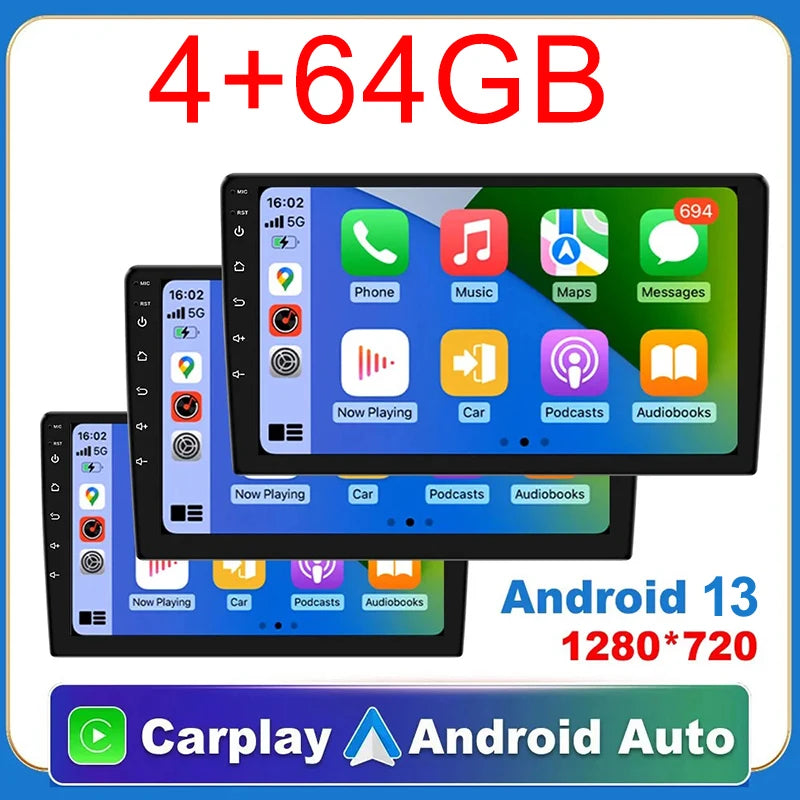LOR MALE 7/9/10 Inch Universal Android 13 Car Radio 32G/64G Autoradio Android 2 Din Car Radio GPS BT Central Multimedia Smart Car Systems