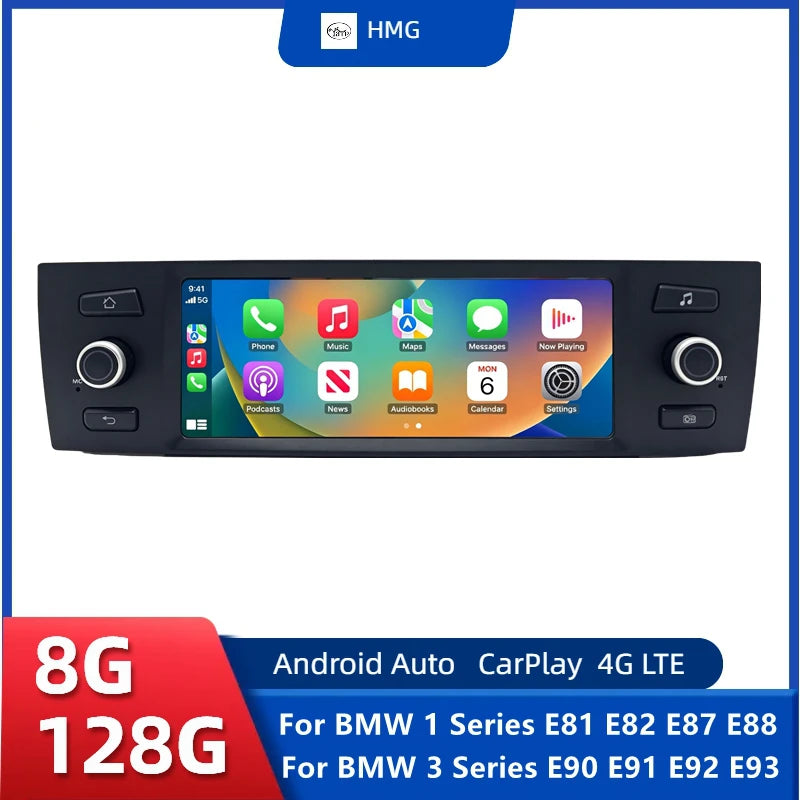 LOR MALE Wireless CarPlay Android Auto Car Radio For BMW 1 Series 3 Series E81 E82 E87 E88 E90 E91 E92 E93 Multimedia System Screen GPS