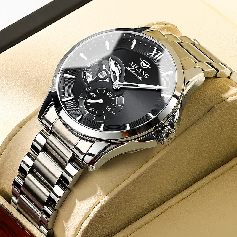 LOR MALE Watches Tourbillon Skeleton Luminous Luxury Mechanical Self Winding Wrist Watc