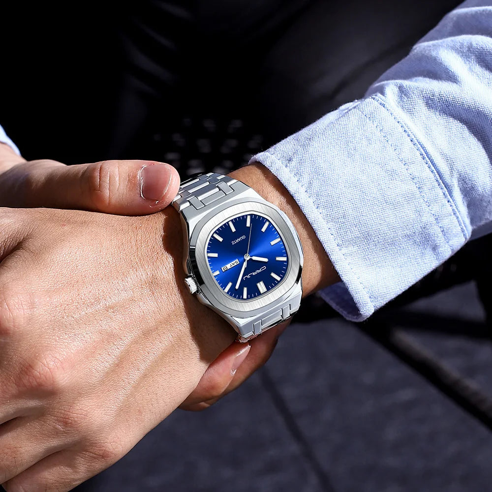 LOR MALE Watches Analog Quartz Wristwatch Luxury Casual Business Watch Waterproof Stain