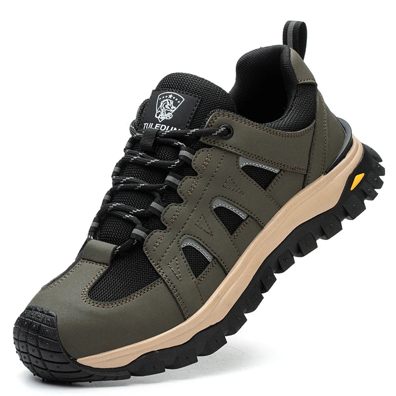 LOR MALE Steel Toe Safety Shoes Men Work Safety Boots Lightweight Breathable Comfortable Sneakers Men Boots Slip-Resistant Shoes