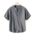 LOR MALE Short Sleeve T-shirt Cotton and Linen Casual Men T-shirts Solid Color